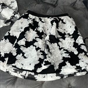 Black and White Floral Skirt